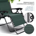 Sdraio reclinabile Zero Gravity, Beige/Nero/Blu/Marrone/Verde/Grigio, Set da 2