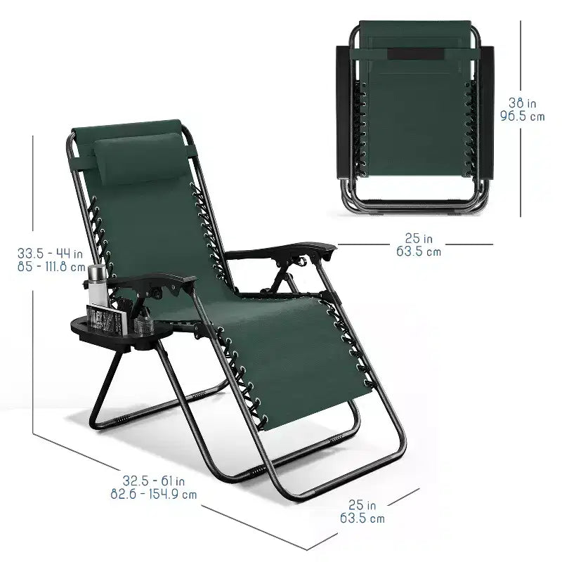 Sdraio reclinabile Zero Gravity, Beige/Nero/Blu/Marrone/Verde/Grigio, Set da 2