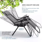 Sdraio reclinabile Zero Gravity, Beige/Nero/Blu/Marrone/Verde/Grigio, Set da 2