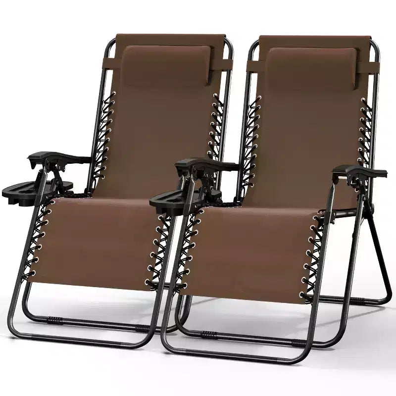 Sdraio reclinabile Zero Gravity, Beige/Nero/Blu/Marrone/Verde/Grigio, Set da 2
