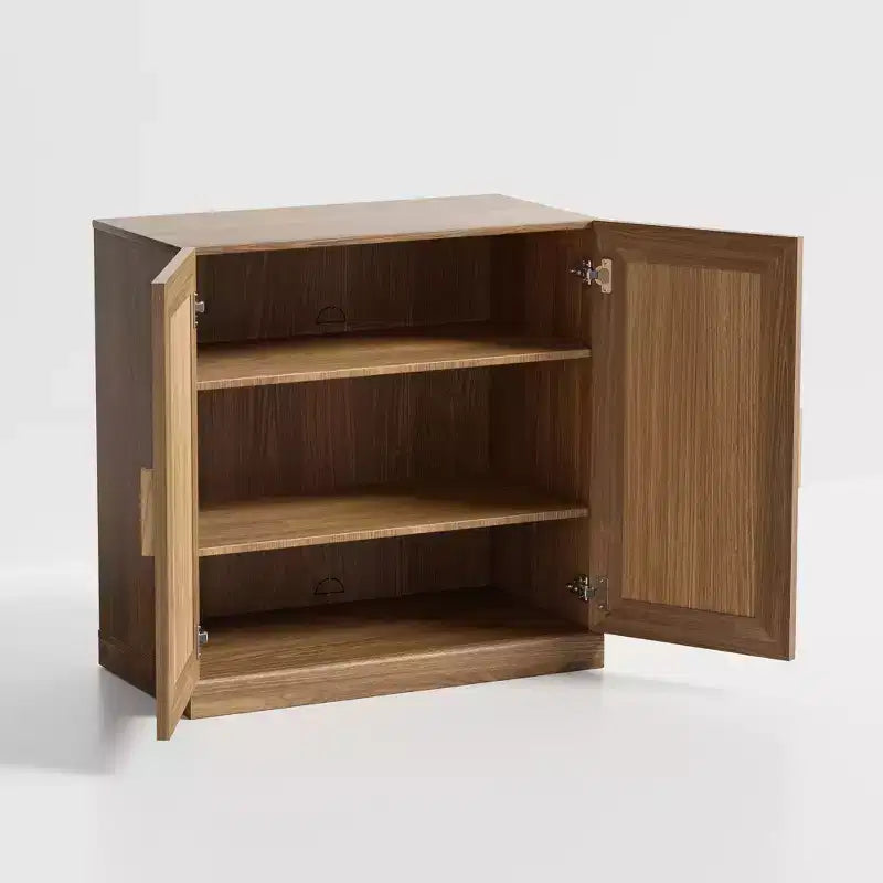 Mobile contenitore in legno con doppia anta nero opaco, 2 ante, montaggio da 1 persona