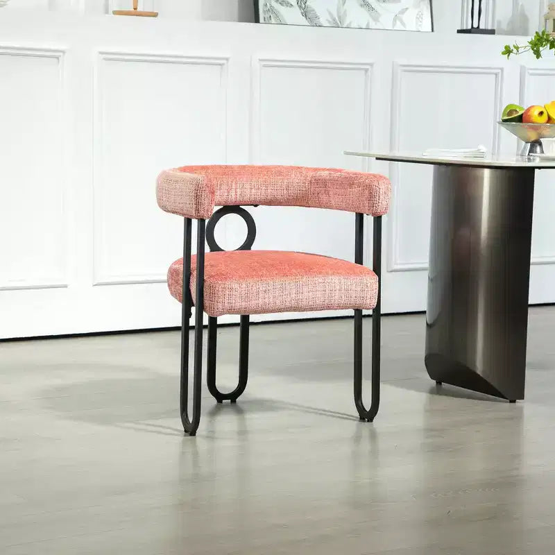 Okak Modern Accent Chair, Contemporary Designed Chenille Fabric Upholstered Accent Chair Kitchen Armchair for Living Room set of 1