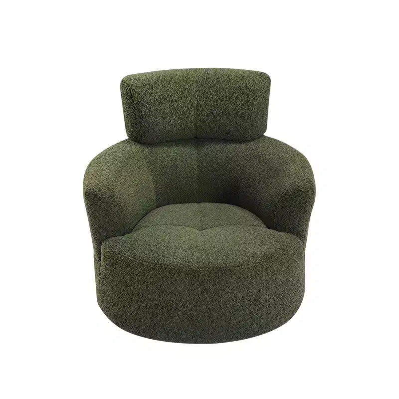 Poltrona a botte girevole beige, imbottita, 1 posto