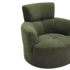 Poltrona a botte girevole beige, imbottita, 1 posto