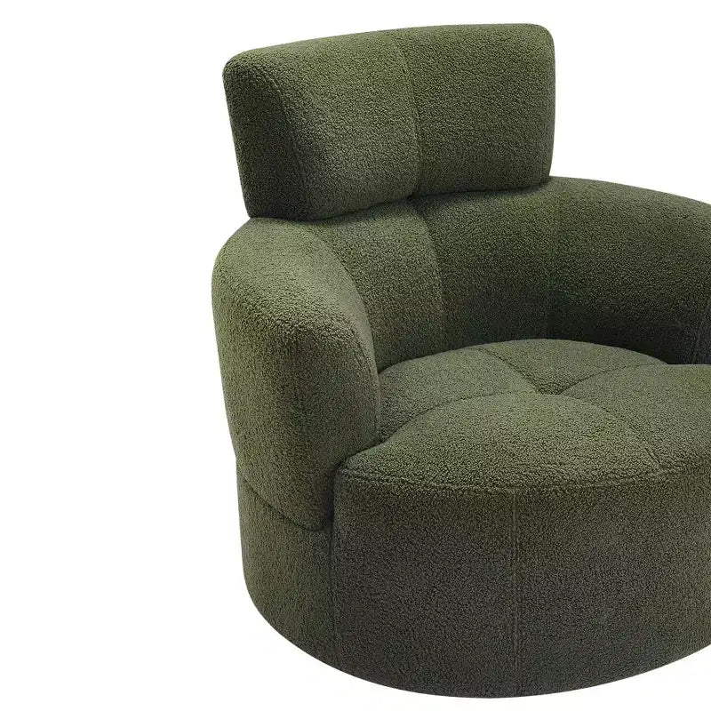 Poltrona a botte girevole beige, imbottita, 1 posto