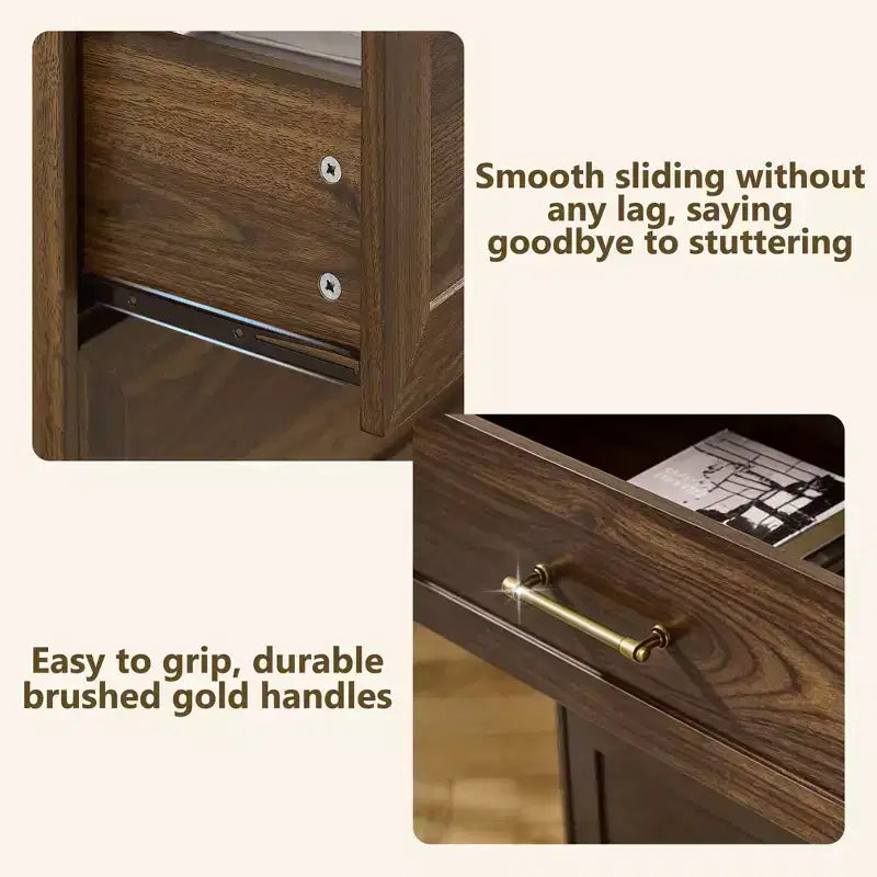 Comodino a 3 cassetti, nero / marrone / rovere naturale / marrone rustico / bianco, legno, 1 persona