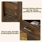 Comodino a 3 cassetti, nero / marrone / rovere naturale / marrone rustico / bianco, legno, 1 persona