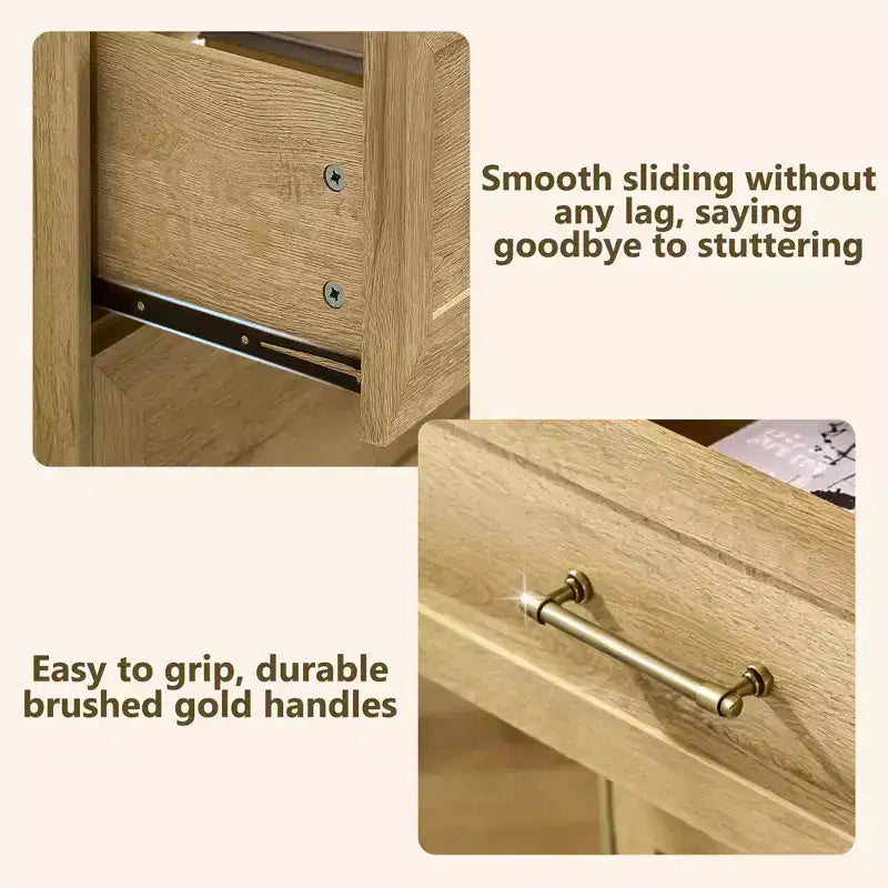 Comodino a 3 cassetti, nero / marrone / rovere naturale / marrone rustico / bianco, legno, 1 persona