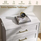 Comodino a 3 cassetti, nero / marrone / rovere naturale / marrone rustico / bianco, legno, 1 persona