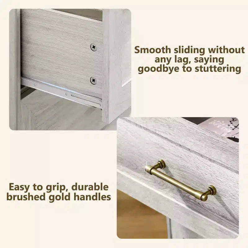 Comodino a 3 cassetti, nero / marrone / rovere naturale / marrone rustico / bianco, legno, 1 persona