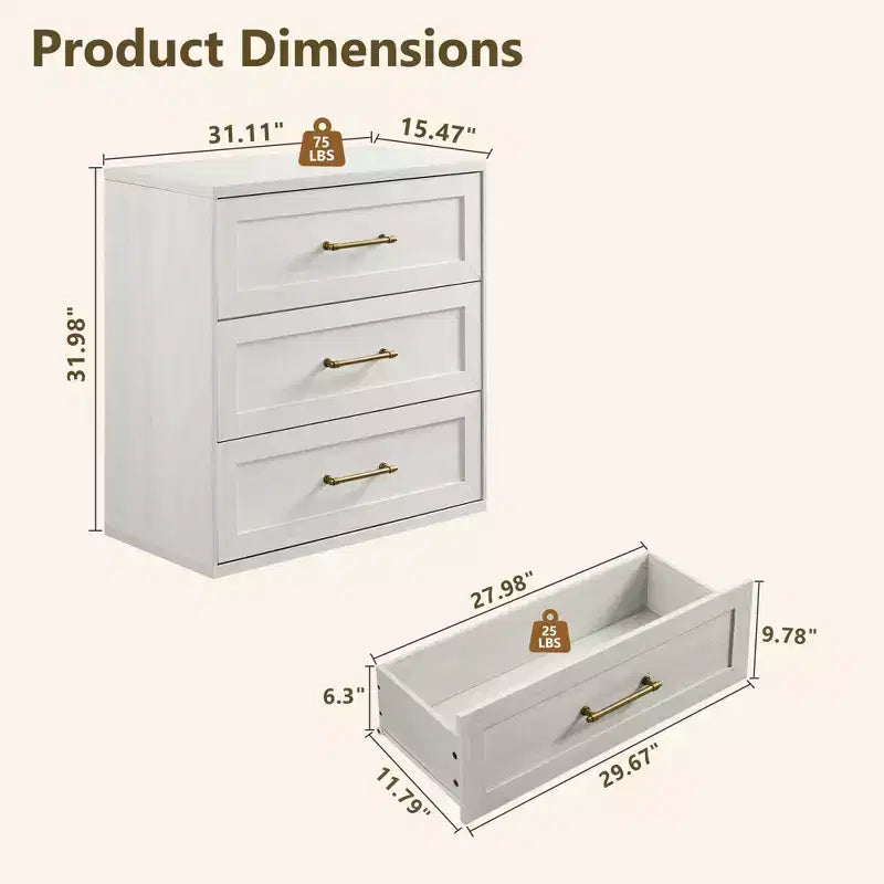 Comodino a 3 cassetti, nero / marrone / rovere naturale / marrone rustico / bianco, legno, 1 persona