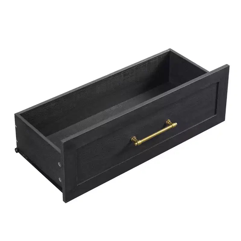Comodino a 3 cassetti, nero / marrone / rovere naturale / marrone rustico / bianco, legno, 1 persona