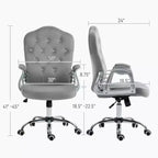 Sedia da ufficio girevole in velluto blu/grigio chiaro, braccioli fissi, sedile singolo