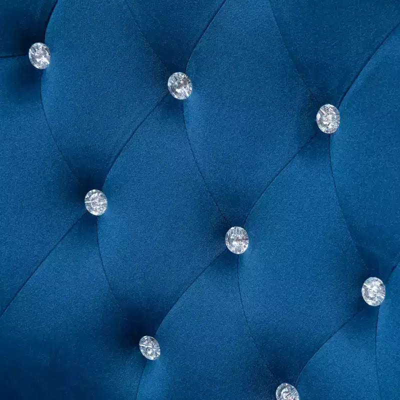 Sedia da ufficio girevole in velluto blu/grigio chiaro, braccioli fissi, sedile singolo