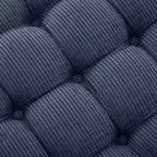 Panca contenitore trapuntata con bottoni e nappine, blu / grigio / arancione, imbottita, 1 posto a sedere