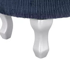 Panca contenitore trapuntata con bottoni e nappine, blu / grigio / arancione, imbottita, 1 posto a sedere