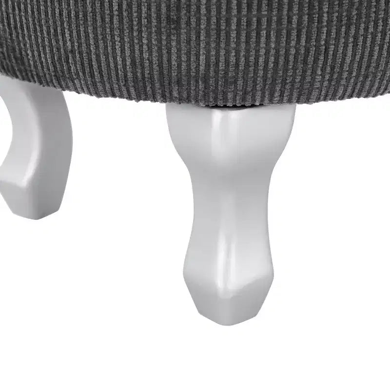 Panca contenitore trapuntata con bottoni e nappine, blu / grigio / arancione, imbottita, 1 posto a sedere