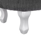 Panca contenitore trapuntata con bottoni e nappine, blu / grigio / arancione, imbottita, 1 posto a sedere