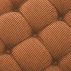 Panca contenitore trapuntata con bottoni e nappine, blu / grigio / arancione, imbottita, 1 posto a sedere