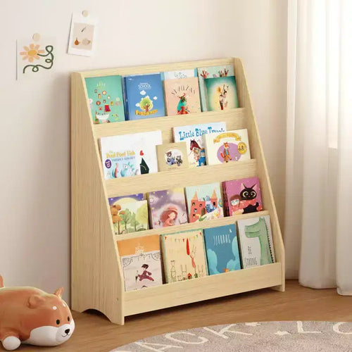 Libreria per bambini a 4 ripiani, naturale/bianco, montaggio individuale