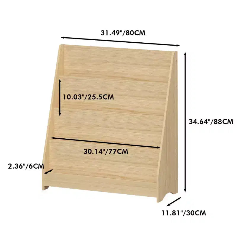 Libreria per bambini a 4 ripiani, naturale/bianco, montaggio individuale