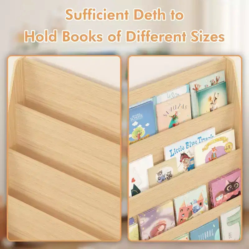 Libreria per bambini a 4 ripiani, naturale/bianco, montaggio individuale
