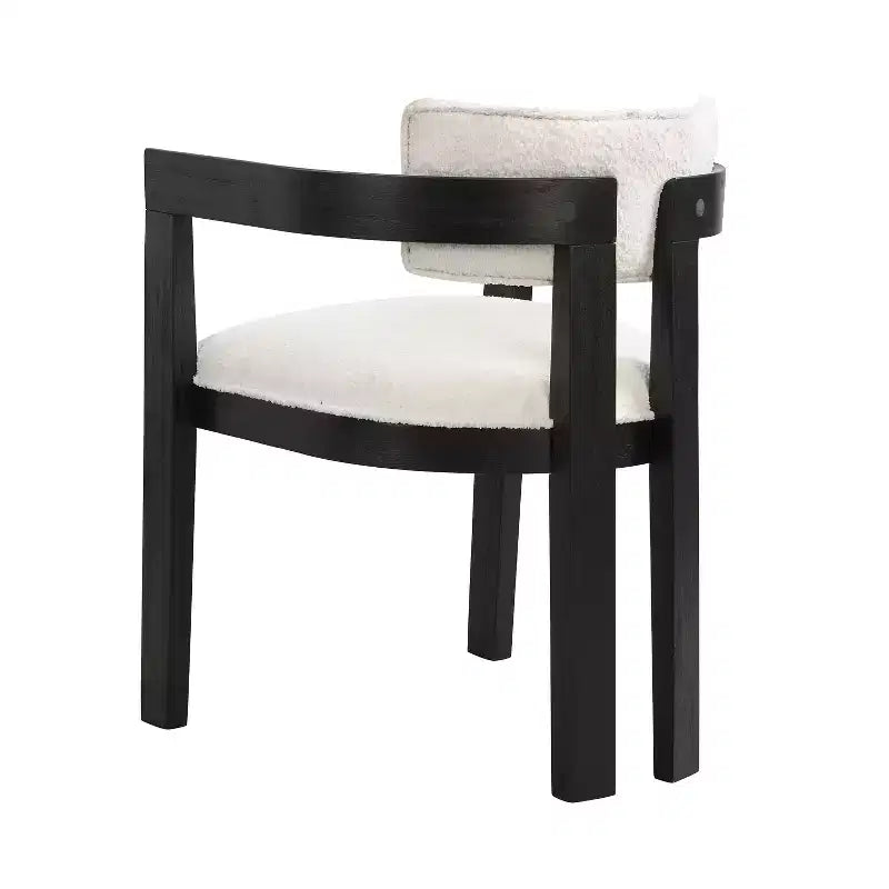 Sedie da pranzo imbottite in misto lino nero / espresso / frassino chiaro / noce, schienale curvo, set da 2