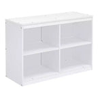Letto a soppalco basso grigio/bianco con doppia scrivania, 4 cassetti e libreria – una piazza/una piazza e mezza, 1 persona
