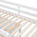 Letto a soppalco basso grigio/bianco con doppia scrivania, 4 cassetti e libreria – una piazza/una piazza e mezza, 1 persona