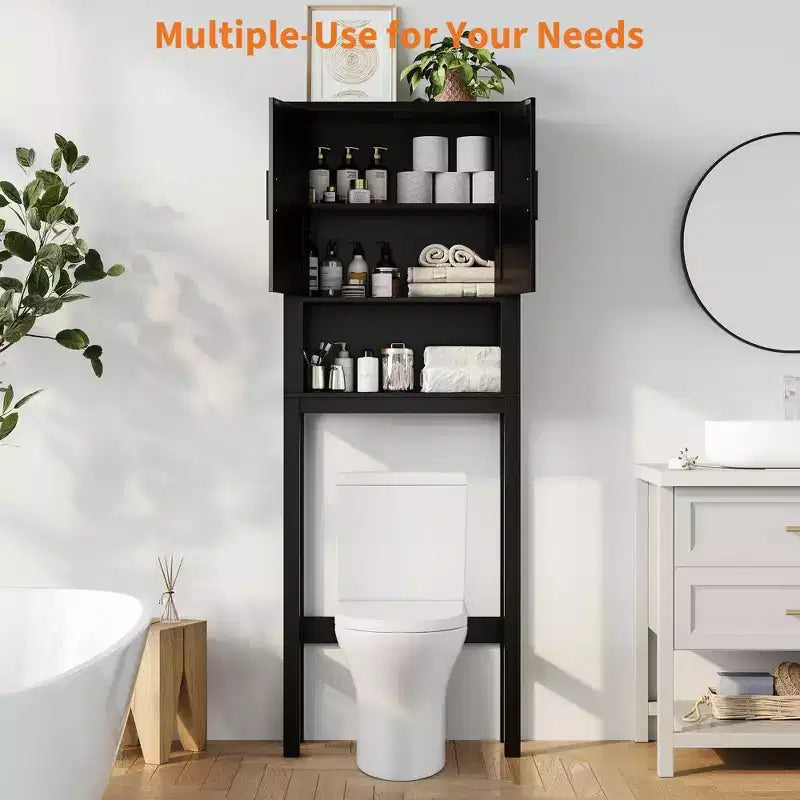 Armadietto sopra il WC, mobile contenitore per bagno, scaffale per WC con ripiani a giorno, scaffale autoportante per WC per bagno, toilette, lavanderia