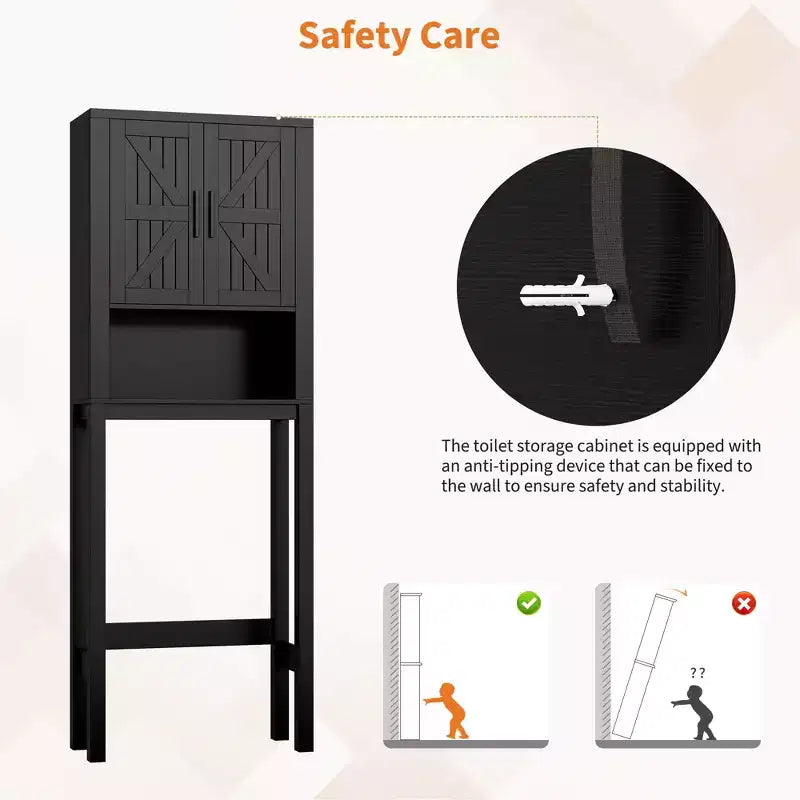 Armadietto sopra il WC, mobile contenitore per bagno, scaffale per WC con ripiani a giorno, scaffale autoportante per WC per bagno, toilette, lavanderia