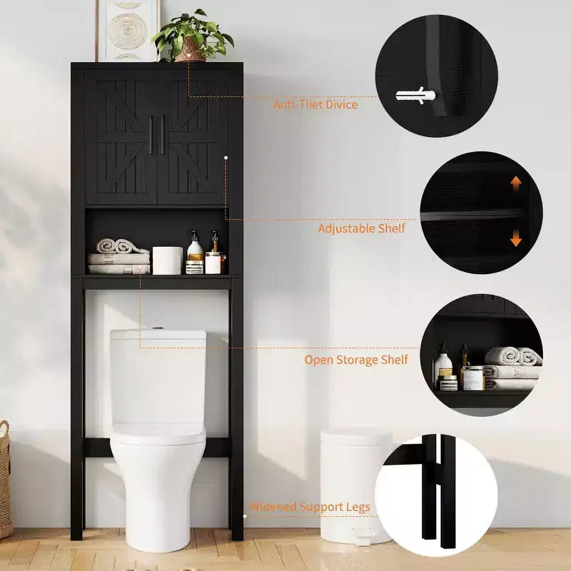 Armadietto sopra il WC, mobile contenitore per bagno, scaffale per WC con ripiani a giorno, scaffale autoportante per WC per bagno, toilette, lavanderia