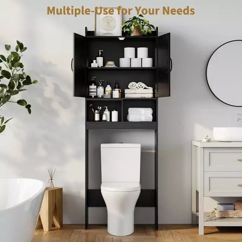 Armadietto sopra il WC, mobile contenitore per bagno, scaffale per WC con ripiani a giorno, scaffale autoportante per WC per bagno, toilette, lavanderia