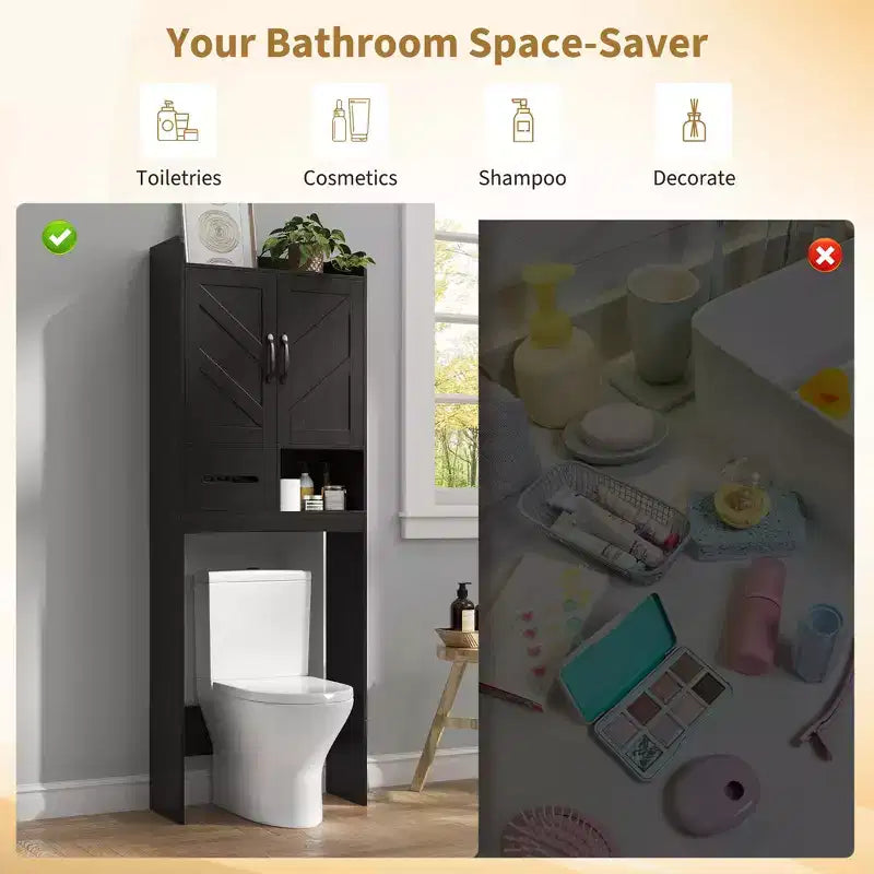Armadietto sopra il WC, mobile contenitore per bagno, scaffale per WC con ripiani a giorno, scaffale autoportante per WC per bagno, toilette, lavanderia