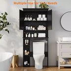 Armadietto sopra il WC, mobile contenitore per bagno, scaffale per WC con ripiani a giorno, scaffale autoportante per WC per bagno, toilette, lavanderia