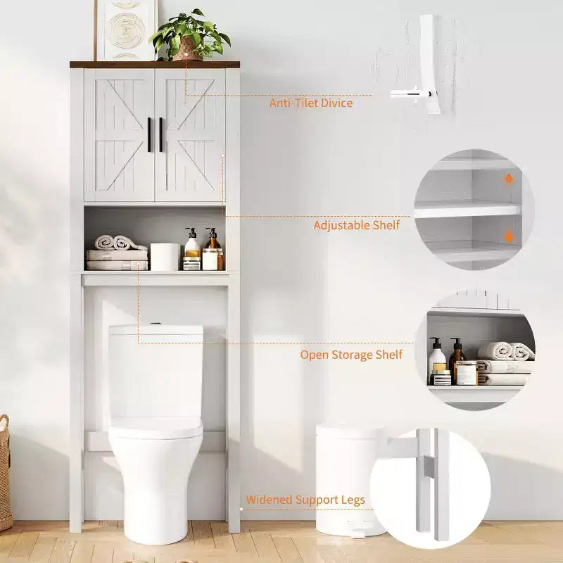 Armadietto sopra il WC, mobile contenitore per bagno, scaffale per WC con ripiani a giorno, scaffale autoportante per WC per bagno, toilette, lavanderia