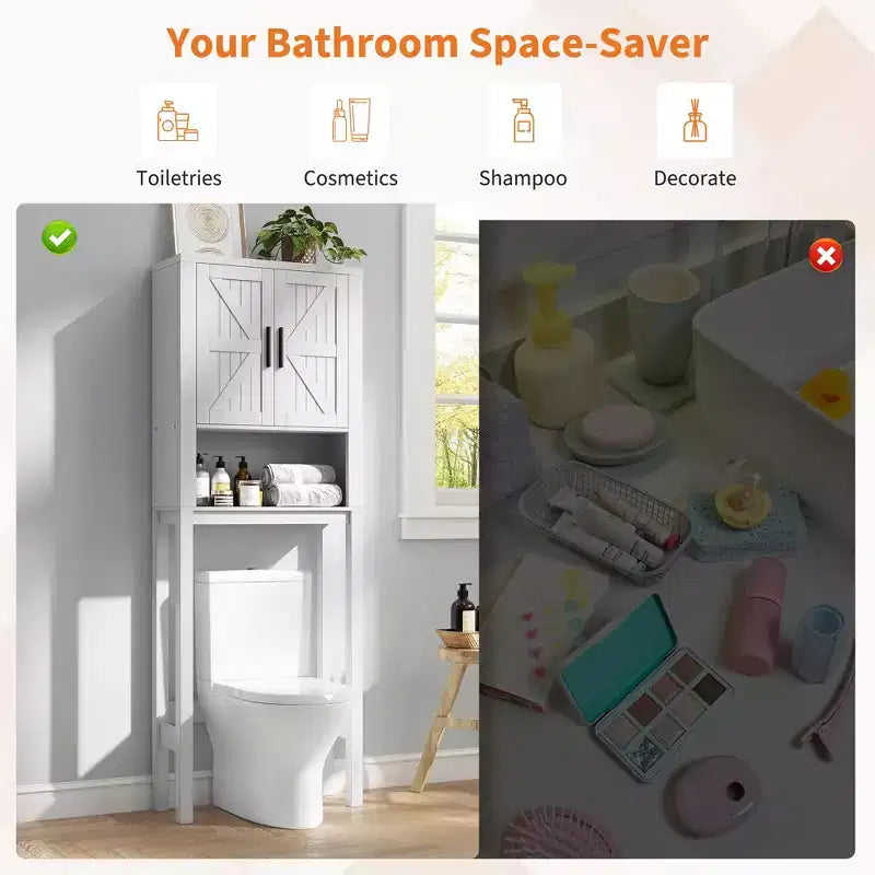 Armadietto sopra il WC, mobile contenitore per bagno, scaffale per WC con ripiani a giorno, scaffale autoportante per WC per bagno, toilette, lavanderia