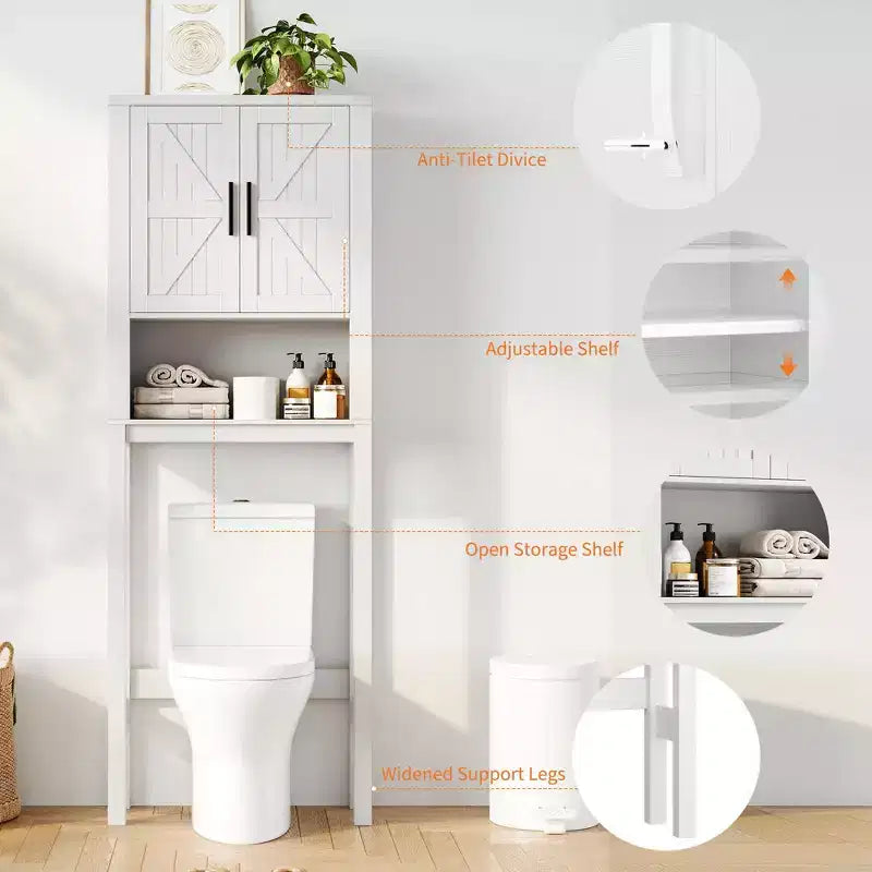 Armadietto sopra il WC, mobile contenitore per bagno, scaffale per WC con ripiani a giorno, scaffale autoportante per WC per bagno, toilette, lavanderia