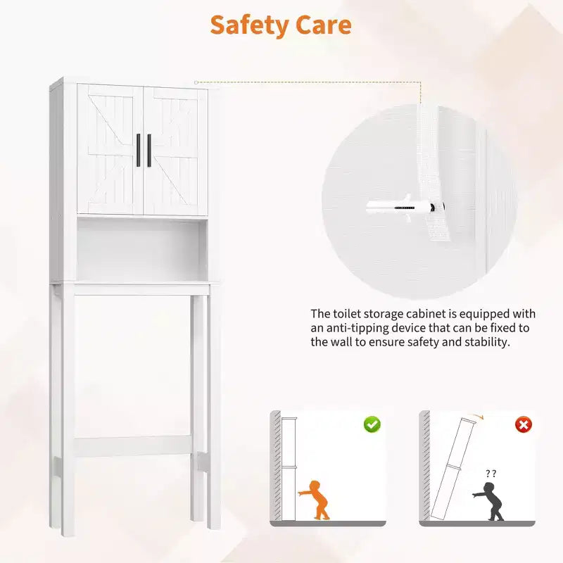 Armadietto sopra il WC, mobile contenitore per bagno, scaffale per WC con ripiani a giorno, scaffale autoportante per WC per bagno, toilette, lavanderia