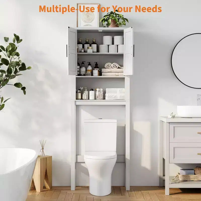 Armadietto sopra il WC, mobile contenitore per bagno, scaffale per WC con ripiani a giorno, scaffale autoportante per WC per bagno, toilette, lavanderia