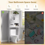 Armadietto sopra il WC, mobile contenitore per bagno, scaffale per WC con ripiani a giorno, scaffale autoportante per WC per bagno, toilette, lavanderia
