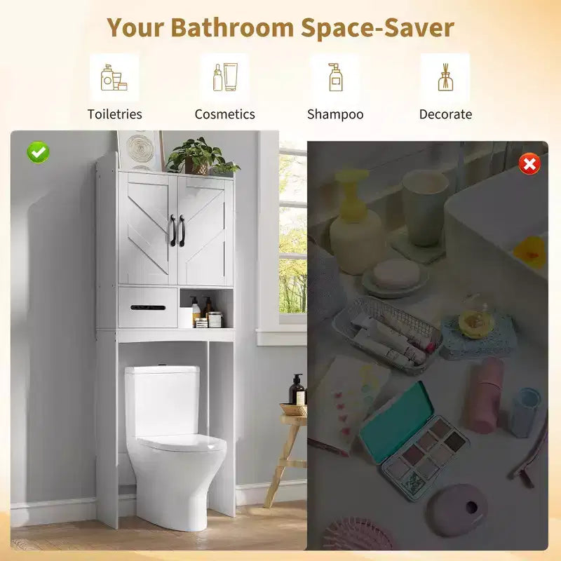 Armadietto sopra il WC, mobile contenitore per bagno, scaffale per WC con ripiani a giorno, scaffale autoportante per WC per bagno, toilette, lavanderia