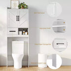 Armadietto sopra il WC, mobile contenitore per bagno, scaffale per WC con ripiani a giorno, scaffale autoportante per WC per bagno, toilette, lavanderia