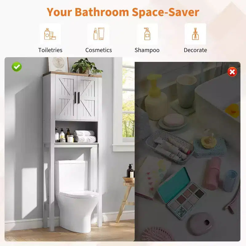 Armadietto sopra il WC, mobile contenitore per bagno, scaffale per WC con ripiani a giorno, scaffale autoportante per WC per bagno, toilette, lavanderia