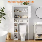 Armadietto sopra il WC, mobile contenitore per bagno, scaffale per WC con ripiani a giorno, scaffale autoportante per WC per bagno, toilette, lavanderia