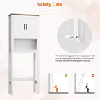 Armadietto sopra il WC, mobile contenitore per bagno, scaffale per WC con ripiani a giorno, scaffale autoportante per WC per bagno, toilette, lavanderia