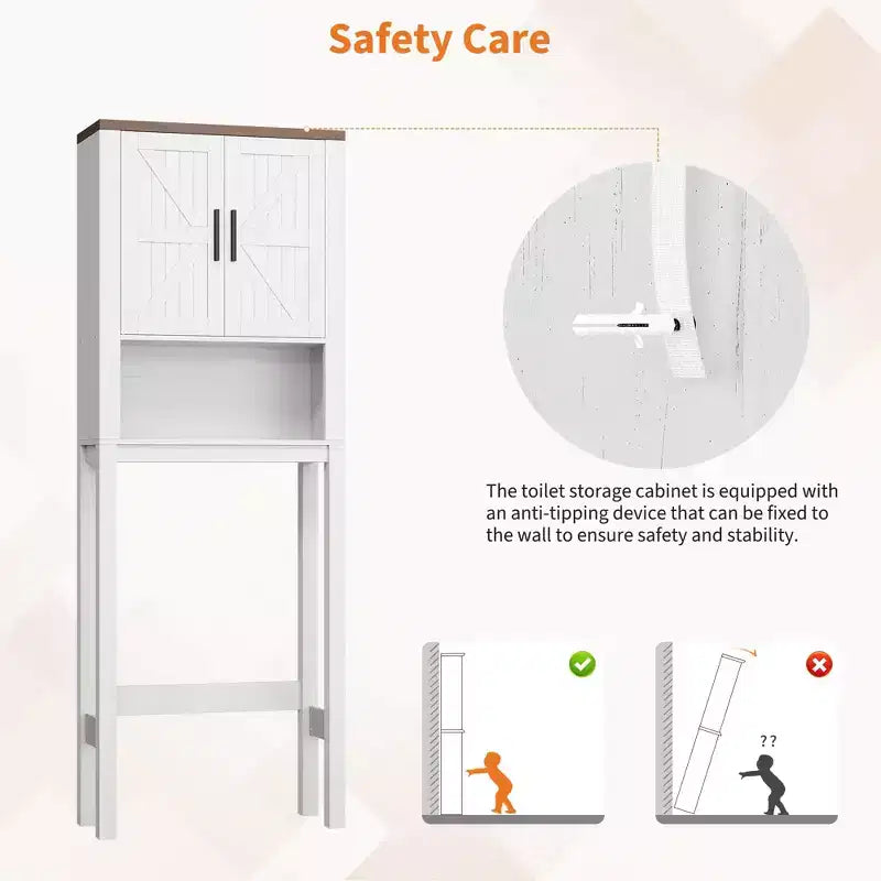 Armadietto sopra il WC, mobile contenitore per bagno, scaffale per WC con ripiani a giorno, scaffale autoportante per WC per bagno, toilette, lavanderia
