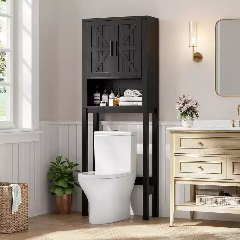 Armadietto sopra il WC, mobile contenitore per bagno, scaffale per WC con ripiani a giorno, scaffale autoportante per WC per bagno, toilette, lavanderia
