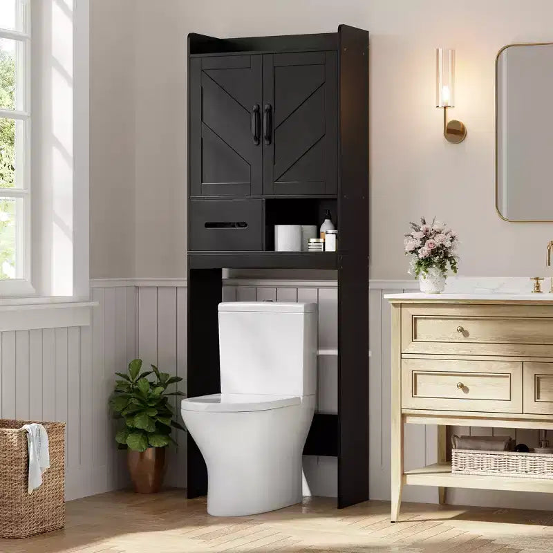 Armadietto sopra il WC, mobile contenitore per bagno, scaffale per WC con ripiani a giorno, scaffale autoportante per WC per bagno, toilette, lavanderia