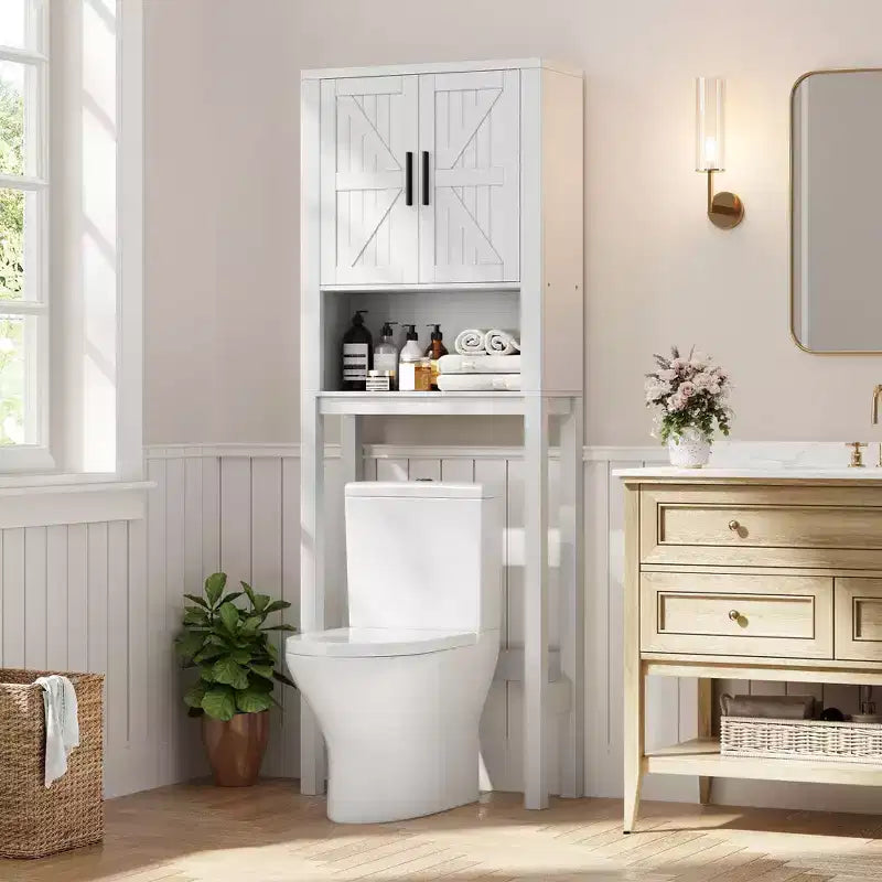 Armadietto sopra il WC, mobile contenitore per bagno, scaffale per WC con ripiani a giorno, scaffale autoportante per WC per bagno, toilette, lavanderia